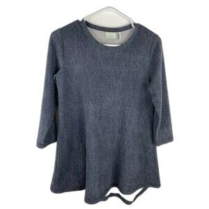 Logo Lounge By Lori Goldstein 3/4 Length Sleeve Gray Pockets XS Asymmetrical